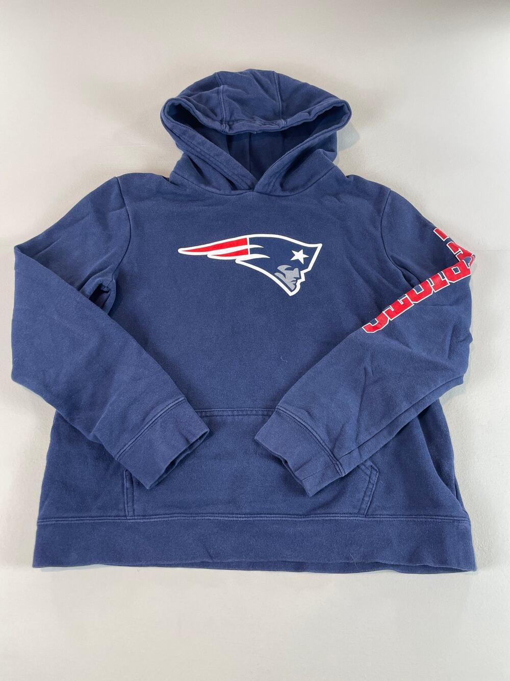 Fanatics Hoodie Size L Youth Navy Patriots Logo Cotton Blend